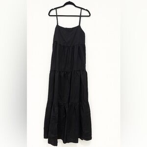 Anthropologie Charlie Holiday Black Linen blend Maxi Dress size US 4/EUR 36 boho